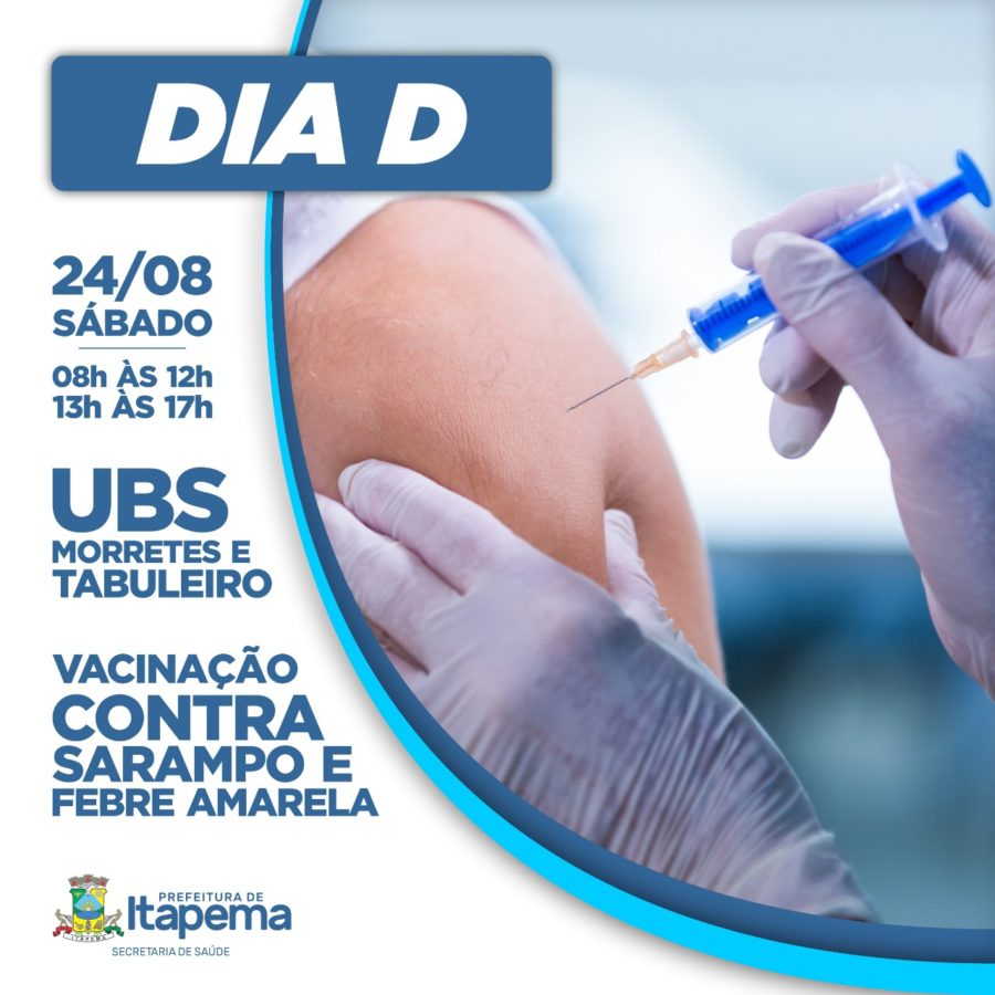 » Sábado (24/08) será de vacinação contra sarampo e febre amarela nas ...